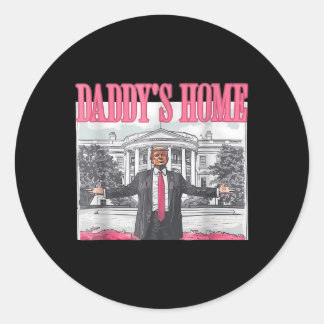 Sticker Rond Funny Daddys Accueil Trump Pink 2024 Reprendre l'A