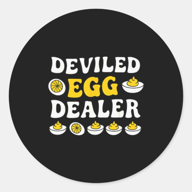 Sticker Rond Funny Deviled Egg Er Thanksgiving  (Devant)