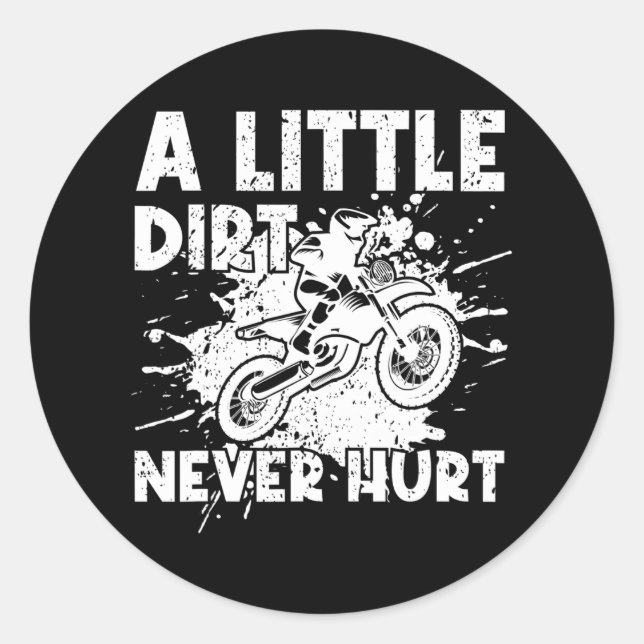 Sticker Rond Funny Dirt Bike Motocross équitation (Devant)