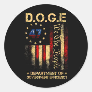 Sticker Rond Funny Doge Ministère De L'Efficacité Gouvernementa