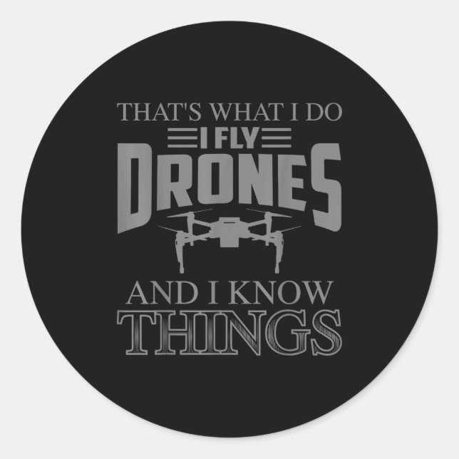 Sticker Rond Funny Drone Art For Men Women Boys Drone Racing Dr (Devant)