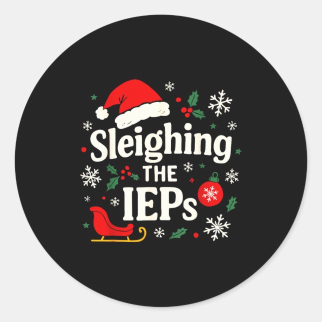 Sticker Rond Funny Education Special Teacher IEPs Psych Sleighi (Devant)