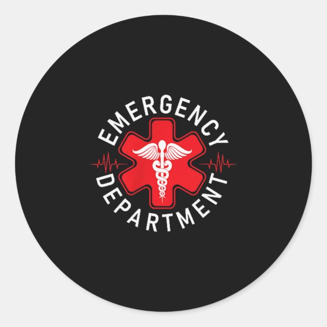 Sticker Rond Funny Emergency Department Emergency Room Nurse Ed (Devant)