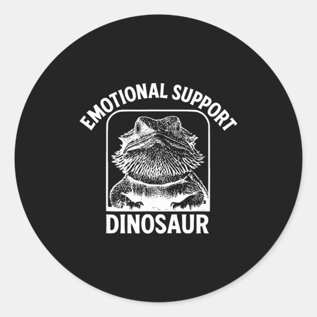 Sticker Rond Funny Emotional Suprt Dinosaur  (Devant)