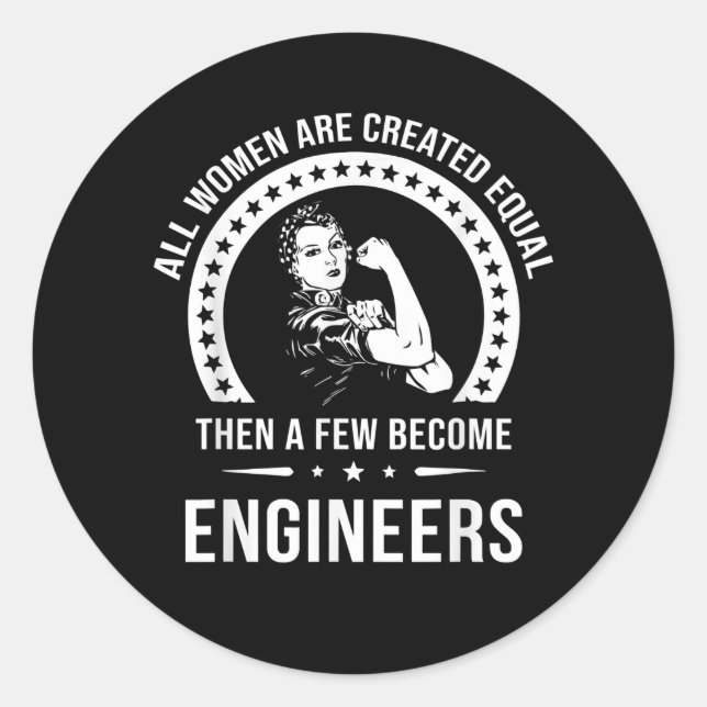 Sticker Rond Funny Engineer For All Women (Devant)