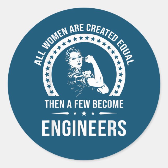 Sticker Rond Funny Engineer For All Women (Devant)
