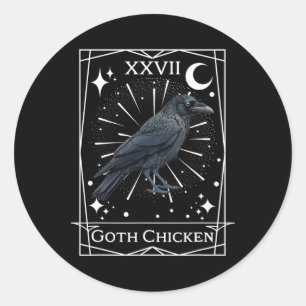 Sticker Rond Funny Fairycore Tarot Gothique Witchcraft Poulet D