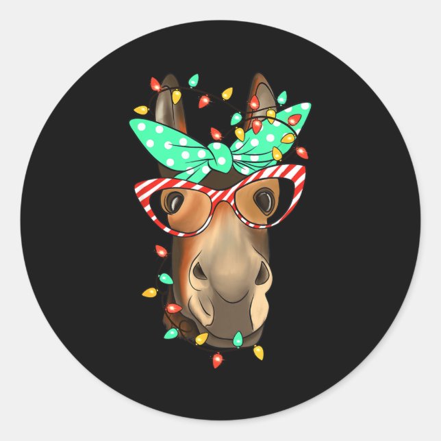 Sticker Rond Funny Farmer Women Girls Family Christmas  (Devant)