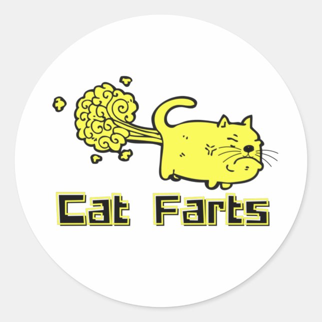 Sticker Rond Funny Farts de chats (Devant)