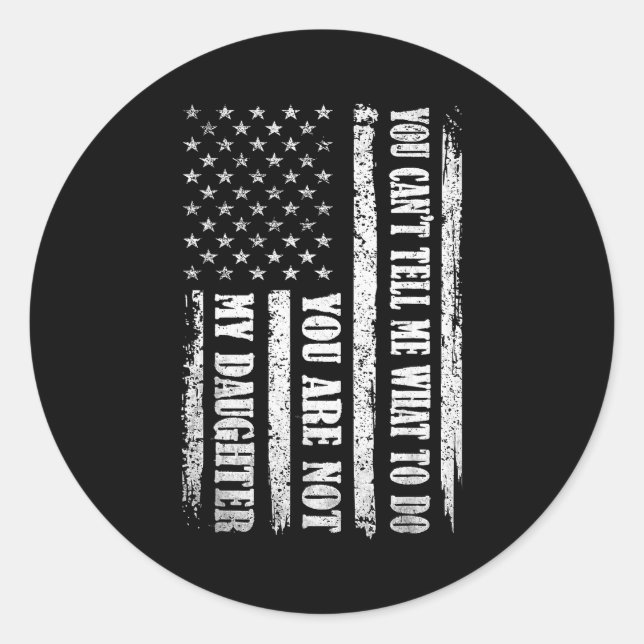 Sticker Rond Funny Father Day Design For Daddy Papa Men From Da (Devant)