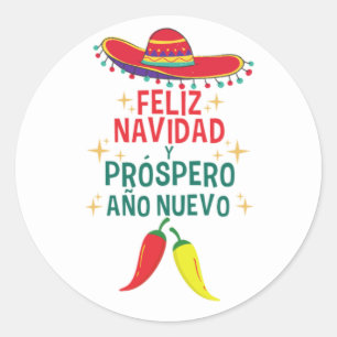 Sticker Rond Funny feliz navidad