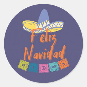 Sticker Rond Funny feliz navidad
