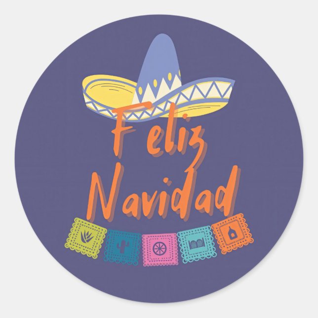 Sticker Rond Funny feliz navidad (Devant)