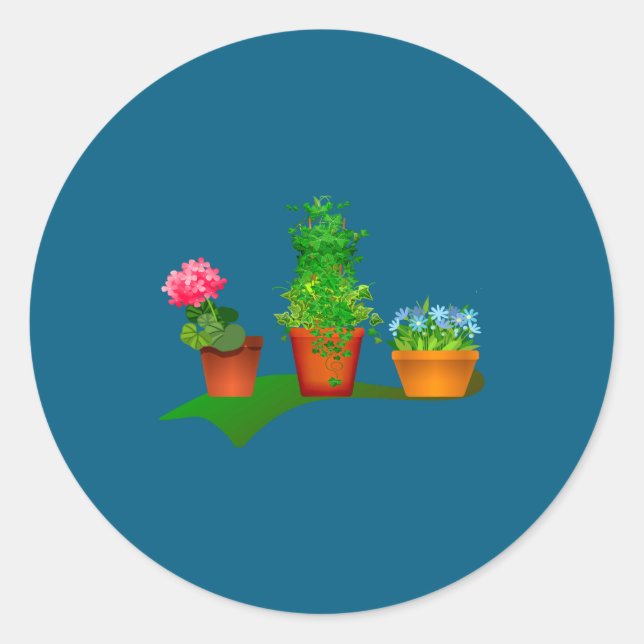 Sticker Rond Funny Floral Plant Manager Front And Back Design  (Devant)