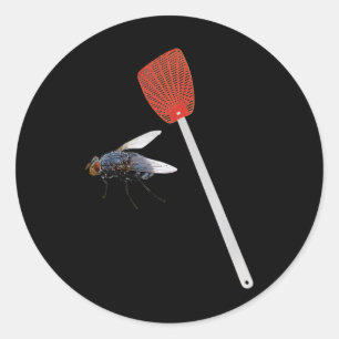 Sticker Rond Funny Fly Swatter Pro Biden Harris 2020 Débat Sar