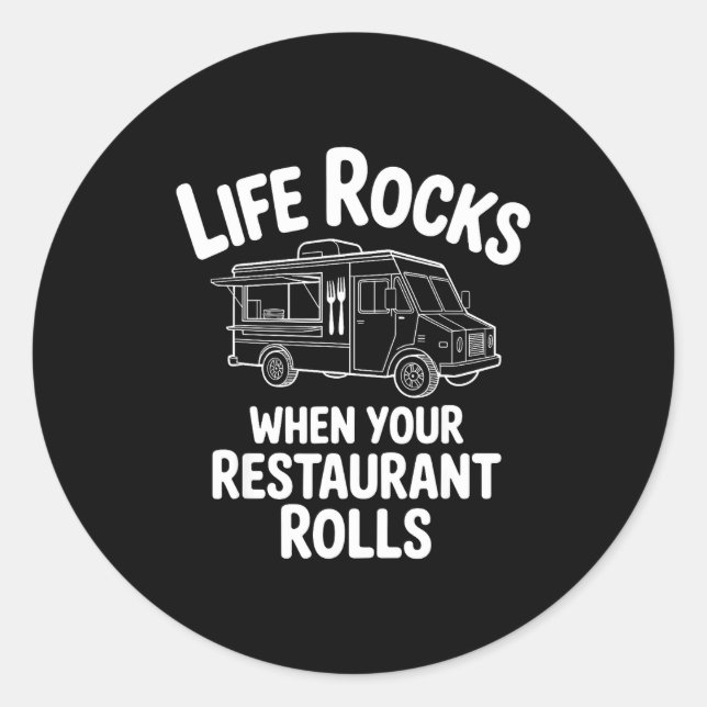 Sticker Rond Funny Food Truck Design For Men Women Kids Food Tr (Devant)