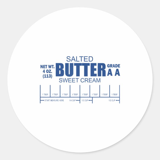 Sticker Rond Funny Foodie Baker Baking Salted Butter  (Devant)