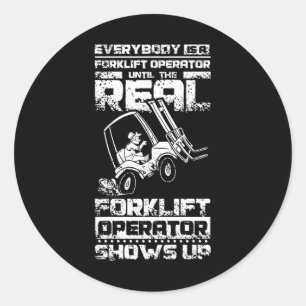 Sticker Rond Funny Forklift Operator