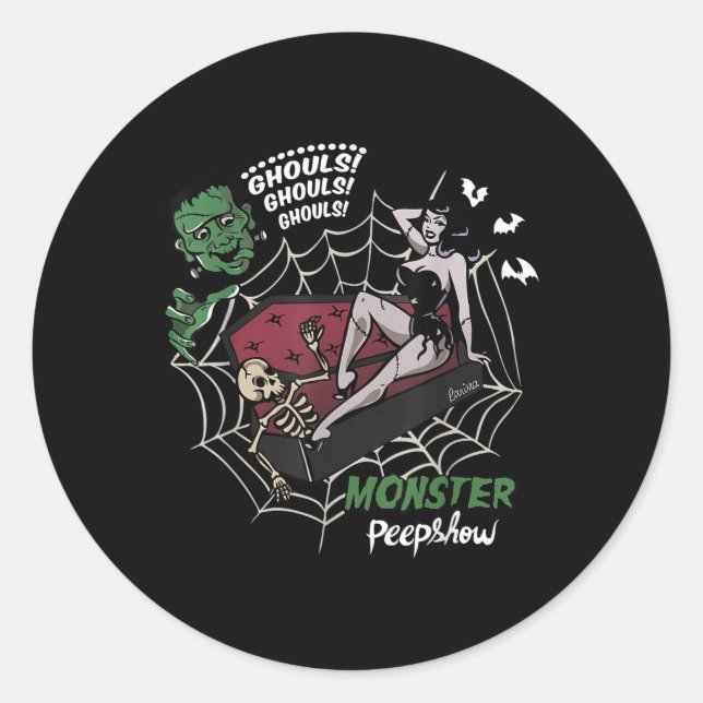 Sticker Rond Funny Frankenstein Monster Loisirs Monster Monster (Devant)