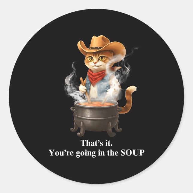 Sticker Rond Funny Frog Witch Meme That's It You're Going In Th (Devant)