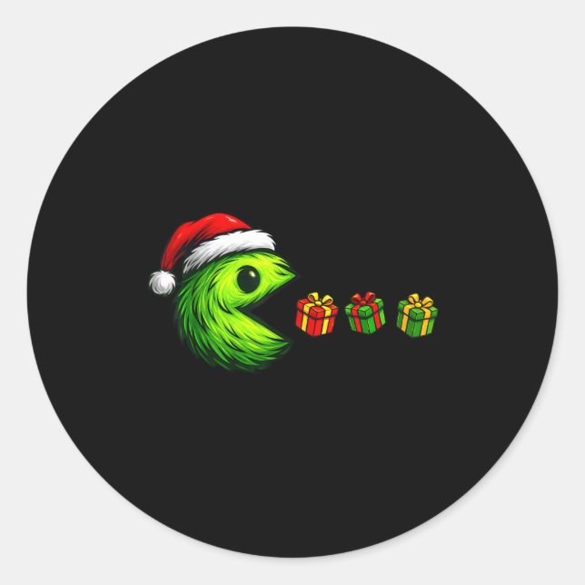 Sticker Rond Funny Game Costume Pjs Pajamas Christmas Xmas Men  (Devant)