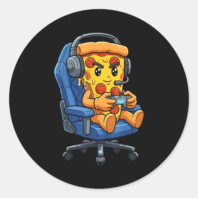 Sticker Rond Funny Gamer Zza Gaming Video Game Enthusiast Boys  (Devant)