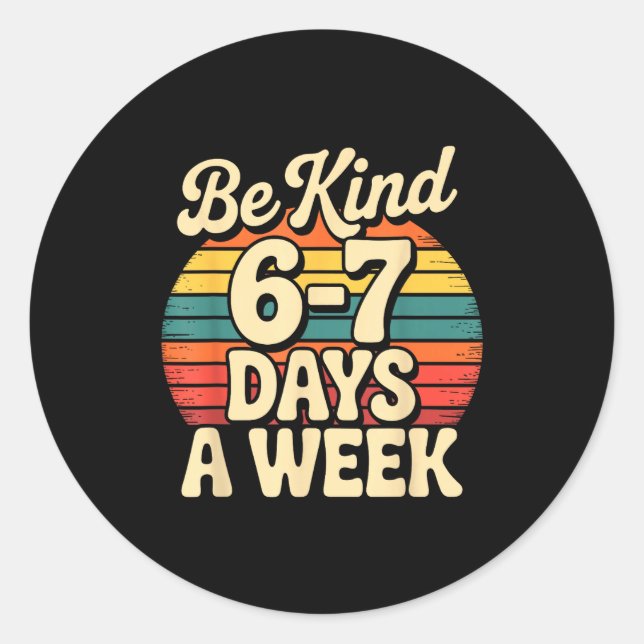 Sticker Rond Funny Gen Alpha Meme Slang 67 Six Seven  (Devant)