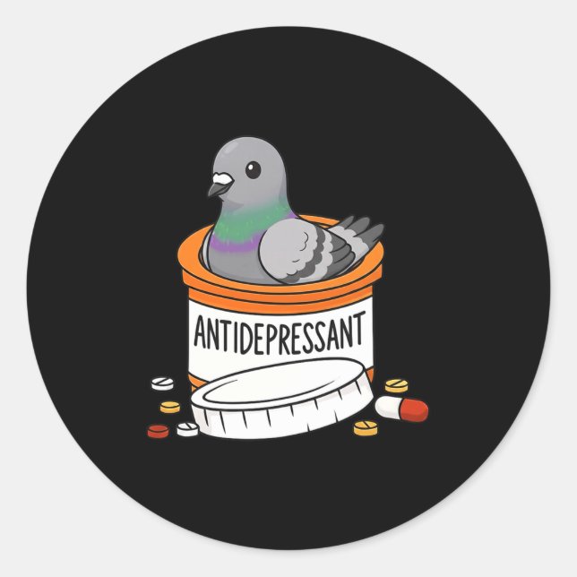 Sticker Rond Funny Geon Anti Depressant Zoo Boys Girls Premium  (Devant)