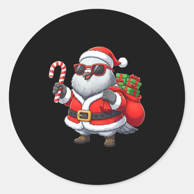 Sticker Rond Funny Geon Christmas Santa Outfit Xmas Boys Girls  (Devant)