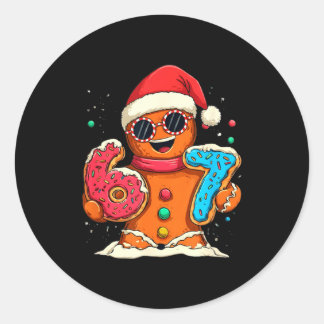 Sticker Rond Funny Gingerbread Six Seven 67 Ice Cream Drip Chri