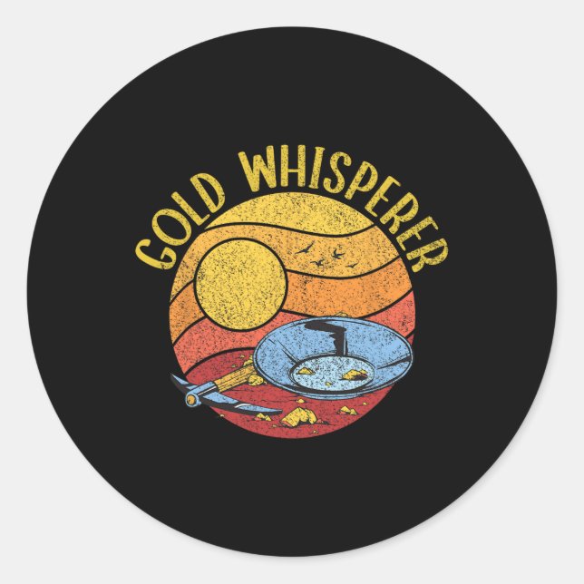 Sticker Rond Funny Gold Panning Gold Creusage Trésor Chasse (Devant)