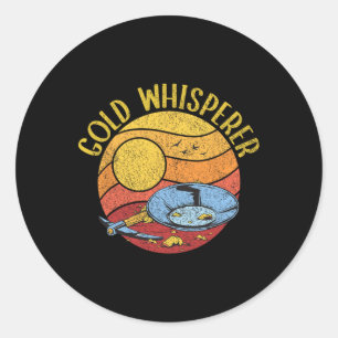 Sticker Rond Funny Gold Panning Gold Creusage Trésor Chasse