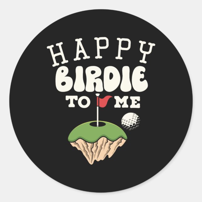 Sticker Rond Funny Golf Birthday Shirt Happy Birdie Golfer Kids (Devant)