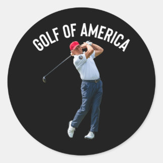Sticker Rond Funny Golf Of America Donald Trump