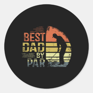 Sticker Rond Funny Golf Papa Chemise - Cadeau De Fête des pères