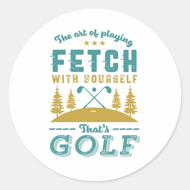 Sticker Rond Funny Golf Player Citation Golfers Love Golfing Sp (Devant)