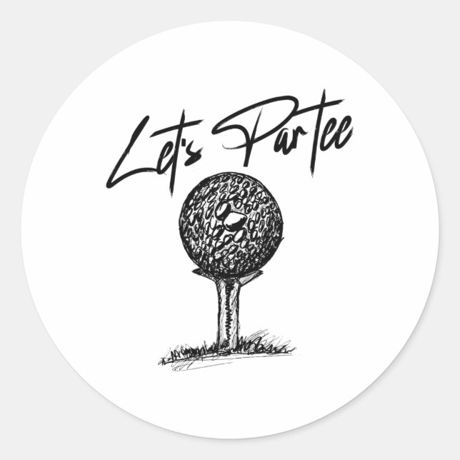 Sticker Rond Funny Golf Pun (Devant)
