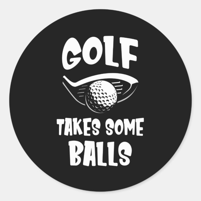 Sticker Rond Funny Golfer Dire Golf (Devant)