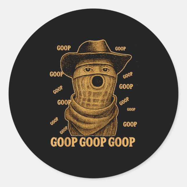 Sticker Rond Funny Goop Goop Goop The Burnt Peanut Goop Bungula (Devant)