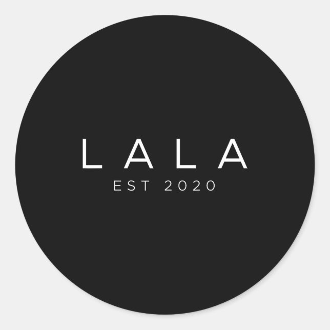 Sticker Rond Funny Grandma Soon To Be Lala Est 2020 New Grandma (Devant)