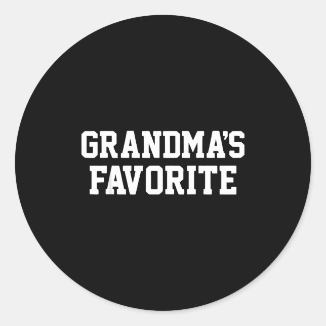 Sticker Rond Funny Grandma's Favorite Black Modern Clic Crew  (Devant)