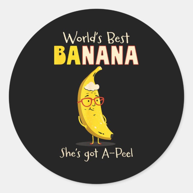 Sticker Rond Funny Grandmother World's Nana Banana Pun  (Devant)