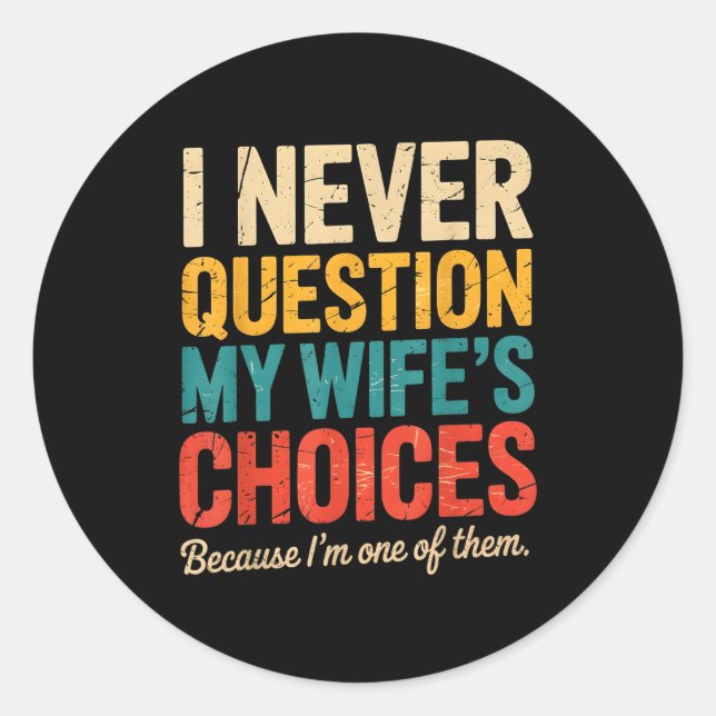 Sticker Rond Funny Groovy Dad Joke Quote For Husband Fathers Da (Devant)