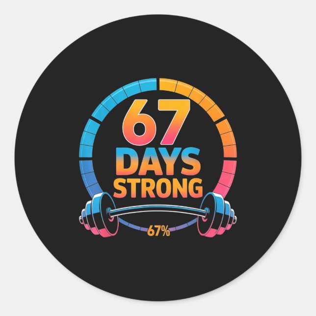 Sticker Rond Funny Gym Meme 67  (Devant)