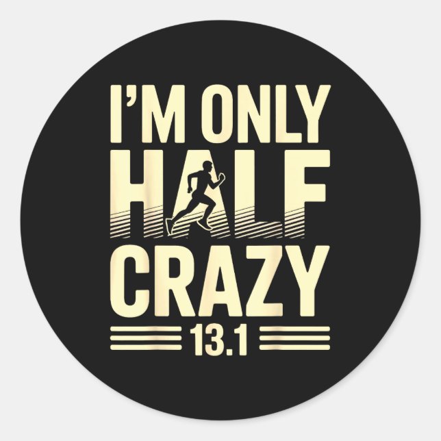 Sticker Rond Funny Half Marathon Art For Men Women 13.1 Maratho (Devant)