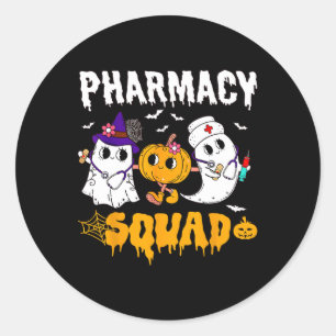 Sticker Rond Funny Halloween Chemise Sorcière pilules pharmacie