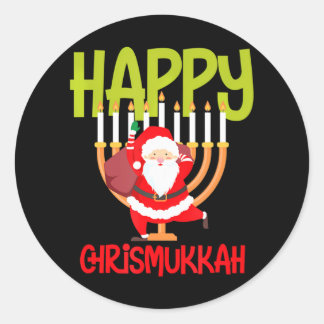 Sticker Rond Funny Happy Chrismukkah Witty juive Hanoukka
