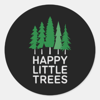 Sticker Rond Funny Happy Little Trees Camng