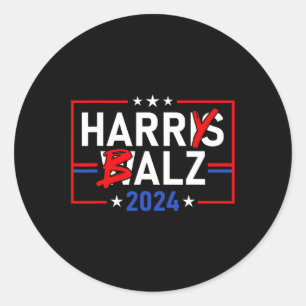 Sticker Rond Funny Harris W 24 Harry B 2024 Meme Democratics Vo