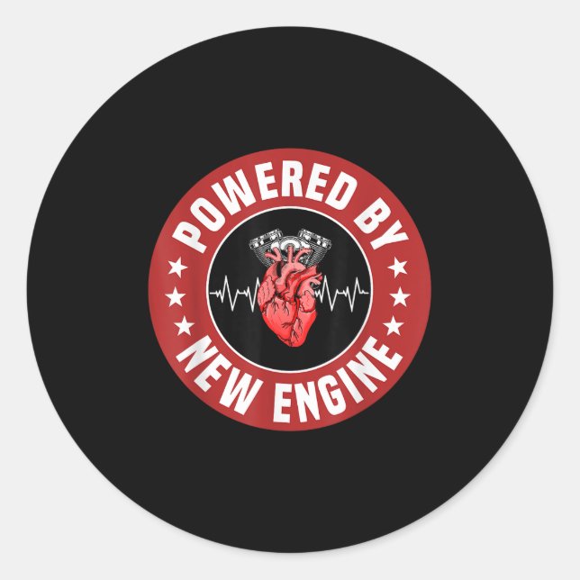 Sticker Rond Funny Heart Transplant Survivor Quote Living Heart (Devant)